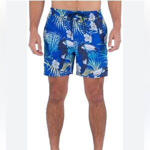 Hurley Men's Cannonball Volley Blue Tropical Board Shorts Size XXL,